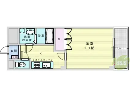 AVENUE GREEN LEAF(1K/1階)の間取り写真
