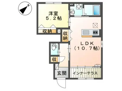 龍野町アパート(1LDK/1階)の間取り写真