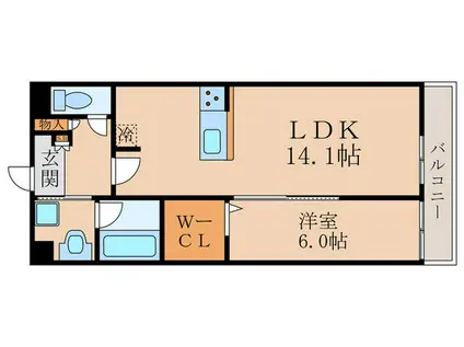 BRANCHE MOMOYAMA(1LDK/3階)の間取り写真