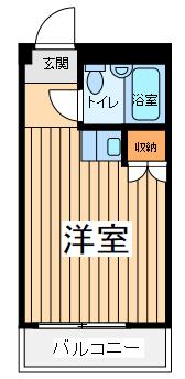 ランドフォレスト東豊田(ワンルーム/2階)の間取り写真