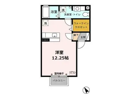 メゾン・ヴェール(ワンルーム/2階)の間取り写真