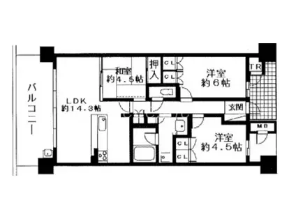 BELISTA東淀川大桐(2LDK/9階)の間取り写真