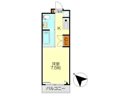 DER GLANZ.Y2 青山(1K/4階)の間取り写真