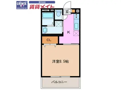 HIGH JUMP(1K/1階)の間取り写真