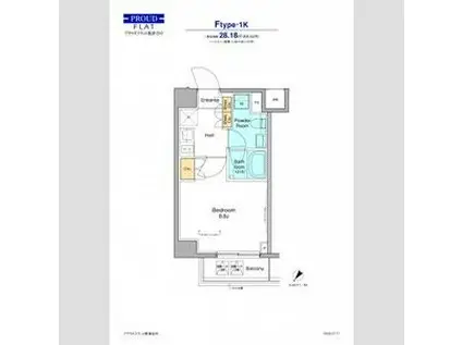 プラウドフラッド根津谷中(1K/3階)の間取り写真