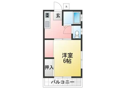 ハイツエンドウ(1K/1階)の間取り写真