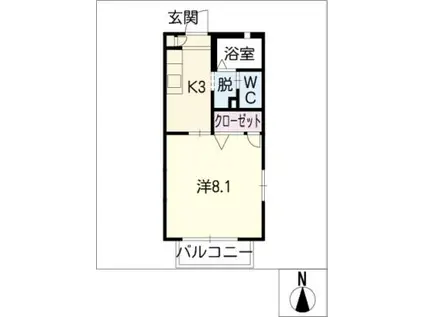 アイキャン(1K/1階)の間取り写真