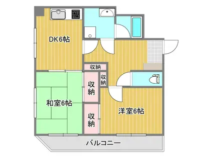 レジデンス星野(2DK/1階)の間取り写真