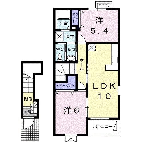 サクラハイツ(2LDK/2階)の間取り写真