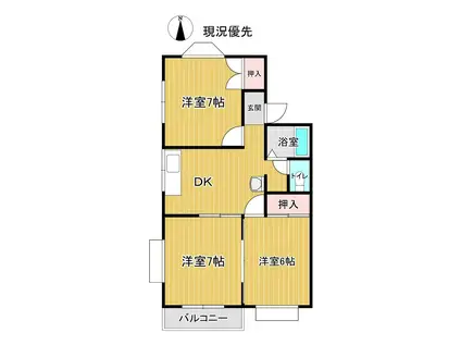 アーバンライフ(3DK/1階)の間取り写真