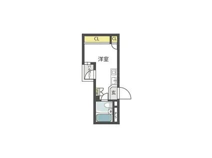 大国町池田マンション(ワンルーム/10階)の間取り写真