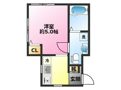 MKハイツ(1K/2階)の間取り写真