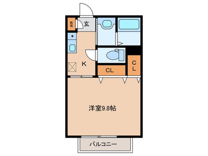 JR東海道本線 草津駅(滋賀) 徒歩18分 2階建 築23年(ワンルーム/2階)の間取り写真