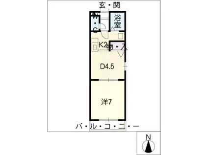 セレニール諸ノ木(1DK/1階)の間取り写真