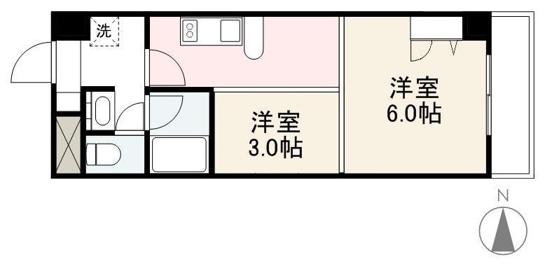 ル・ベールドゥ(1K/7階)の間取り写真