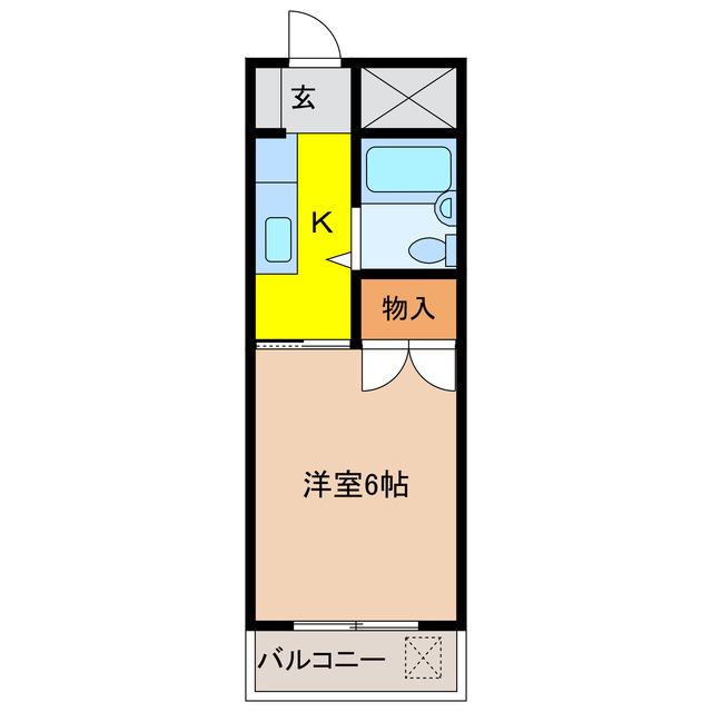 フォレスト18(1K/2階)の間取り写真