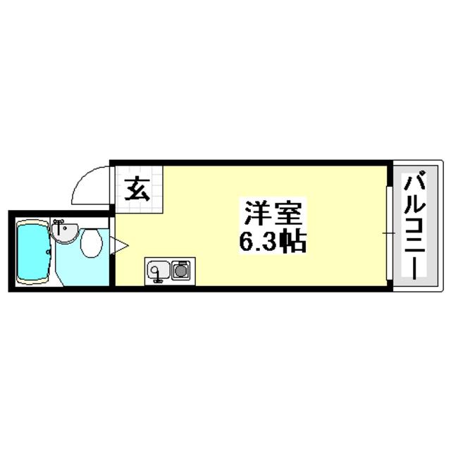 正雀木島マンション(ワンルーム/3階)の間取り写真