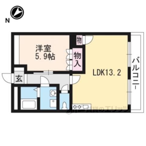 パラシオン八王子(1LDK/2階)の間取り写真