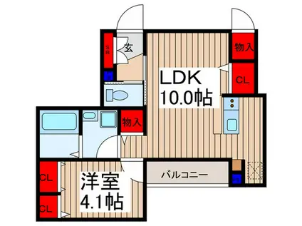 カーサプリムラII(1LDK/1階)の間取り写真
