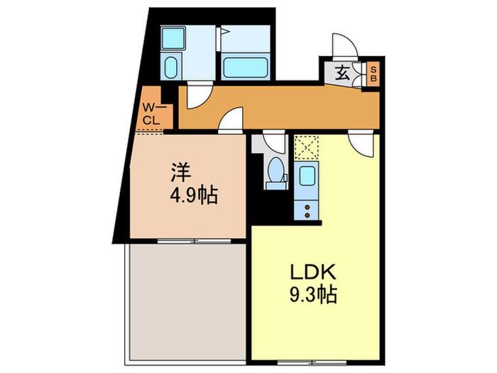 グローリオシェルト駒込西ケ原(1LDK/5階)の間取り写真