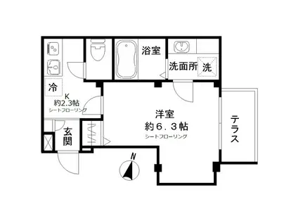 LANA FRUSIA(1K/1階)の間取り写真