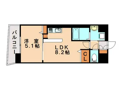 エヌ・クレシア(1LDK/5階)の間取り写真
