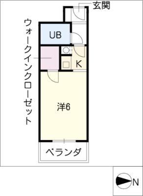 グランティ桑名(1K/5階)の間取り写真