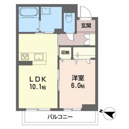 グランカーサ長町(1LDK/3階)の間取り写真