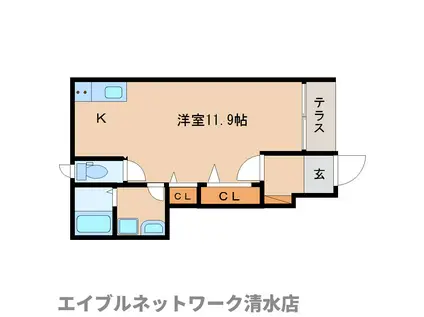 ルビコン・サンク(ワンルーム/1階)の間取り写真