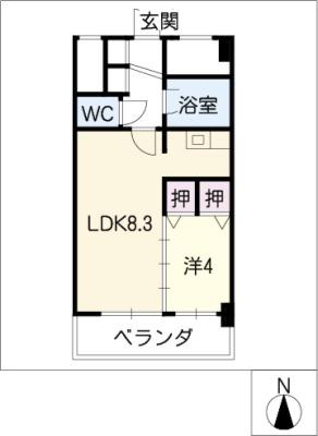 XーOVER21覚王山(1LDK/7階)の間取り写真