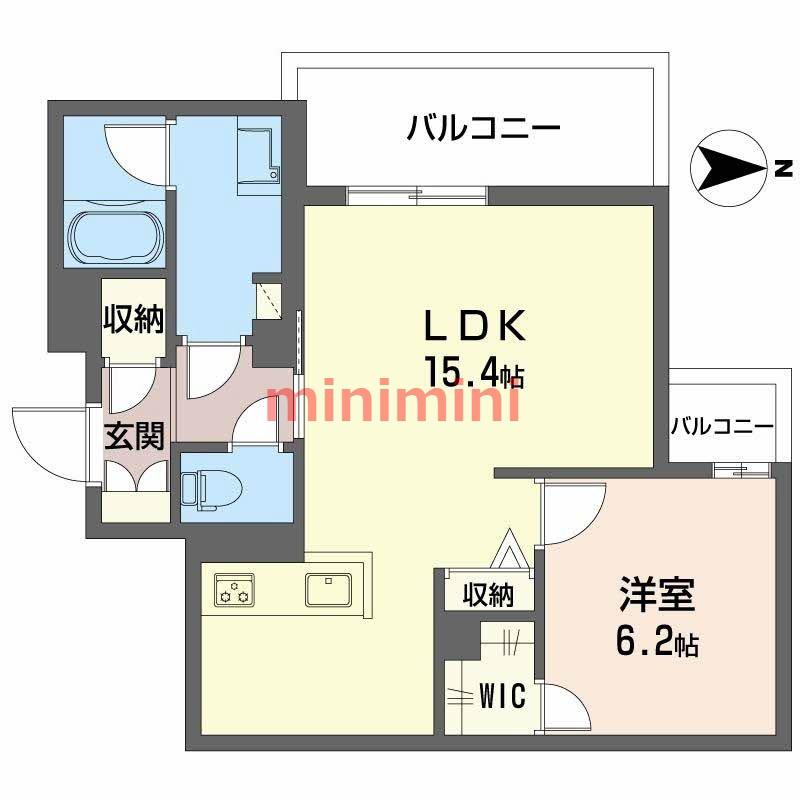 メゾンオリーブIII(1LDK/2階)の間取り写真