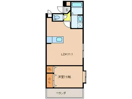 OSMANTHUS・T(1LDK/1階)の間取り写真