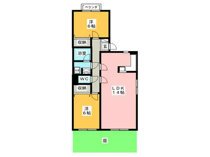 グレース大清水(2LDK/1階)の間取り写真