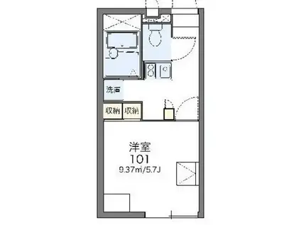 レオパレス瑞江II(1K/1階)の間取り写真