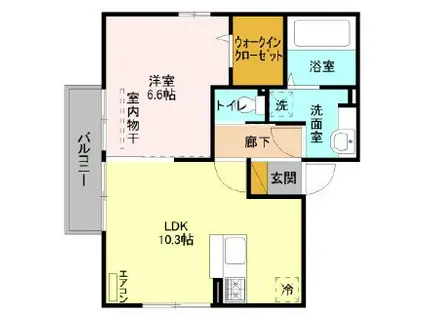 レフィナード(1LDK/2階)の間取り写真