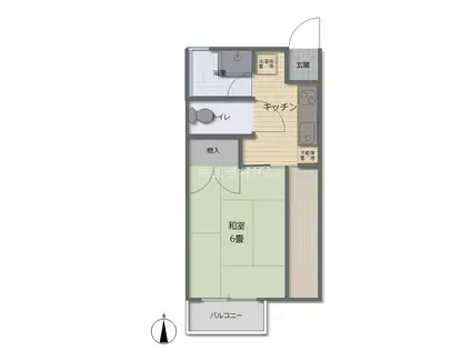 メゾン寿(1DK/2階)の間取り写真