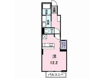 メゾネット・アンジュ(ワンルーム/1階)の間取り写真