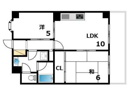 フルニール岡本(2LDK/2階)の間取り写真