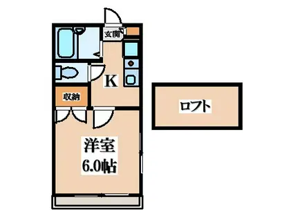 フルール五百石(1K/2階)の間取り写真