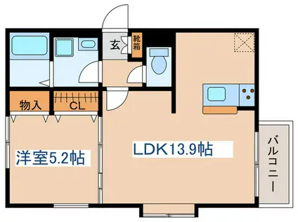 GRANDVERT(1LDK/1階)の間取り写真