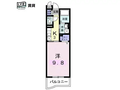 アドックヒルズ(1K/3階)の間取り写真