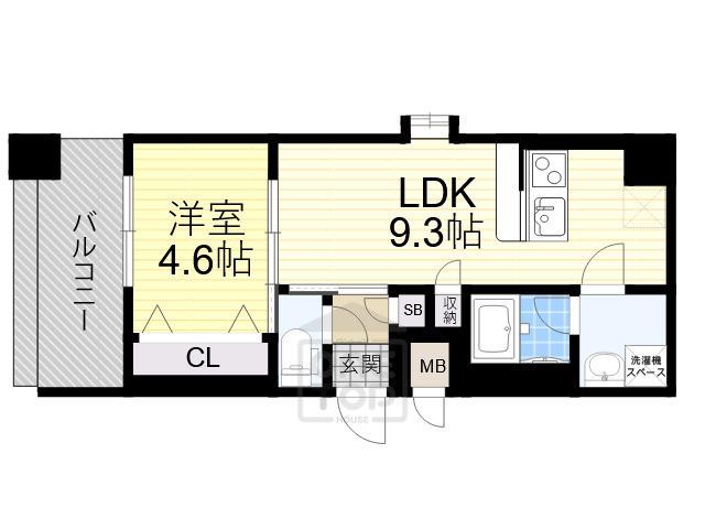 スプランディッド新大阪8(1LDK/9階)の間取り写真