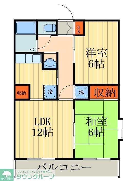 アデリーヌハイツ(2LDK/2階)の間取り写真