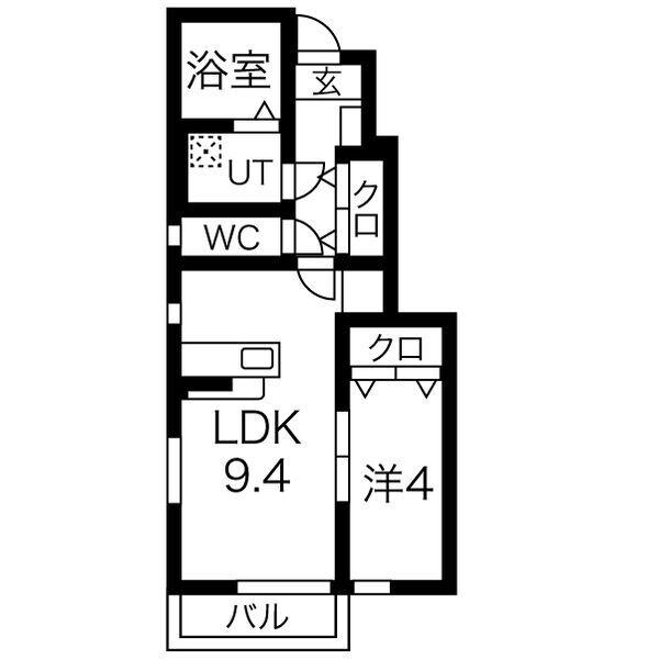 ラコルト(1LDK/1階)の間取り写真