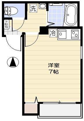 リッツ浅草(ワンルーム/1階)の間取り写真