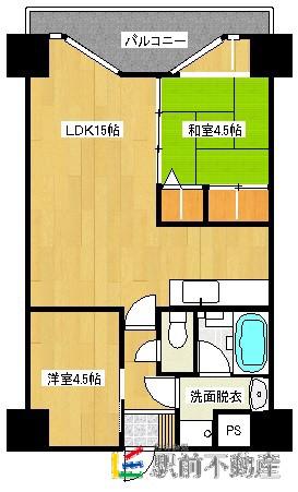 ロワールマンション空港南(2LDK/3階)の間取り写真