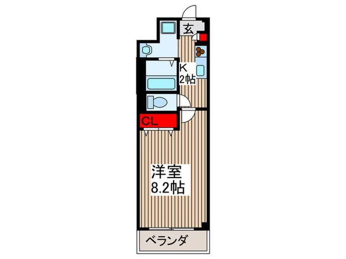 ディアコート(1K/3階)の間取り写真