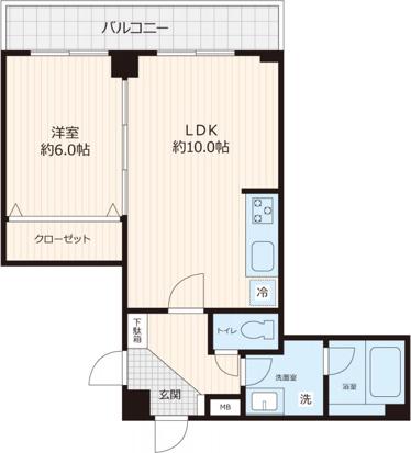 エトワール常盤台(1LDK/1階)の間取り写真