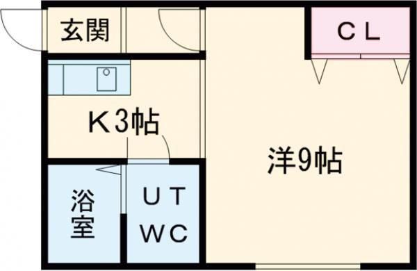 ポプリ末広1丁目A(1K/2階)の間取り写真