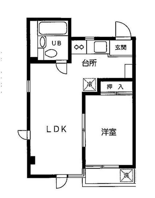 マリーエII(1LDK/2階)の間取り写真